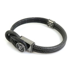 Hermes HERMES Bracelet Monogram Eclipse x Taiga Loop It Coated Canvas Metal Dark Grey Men's M6780 e58924a