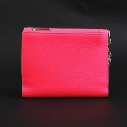 Christian Dior Tri-fold Wallet Leather Neon Pink Women's r10096m