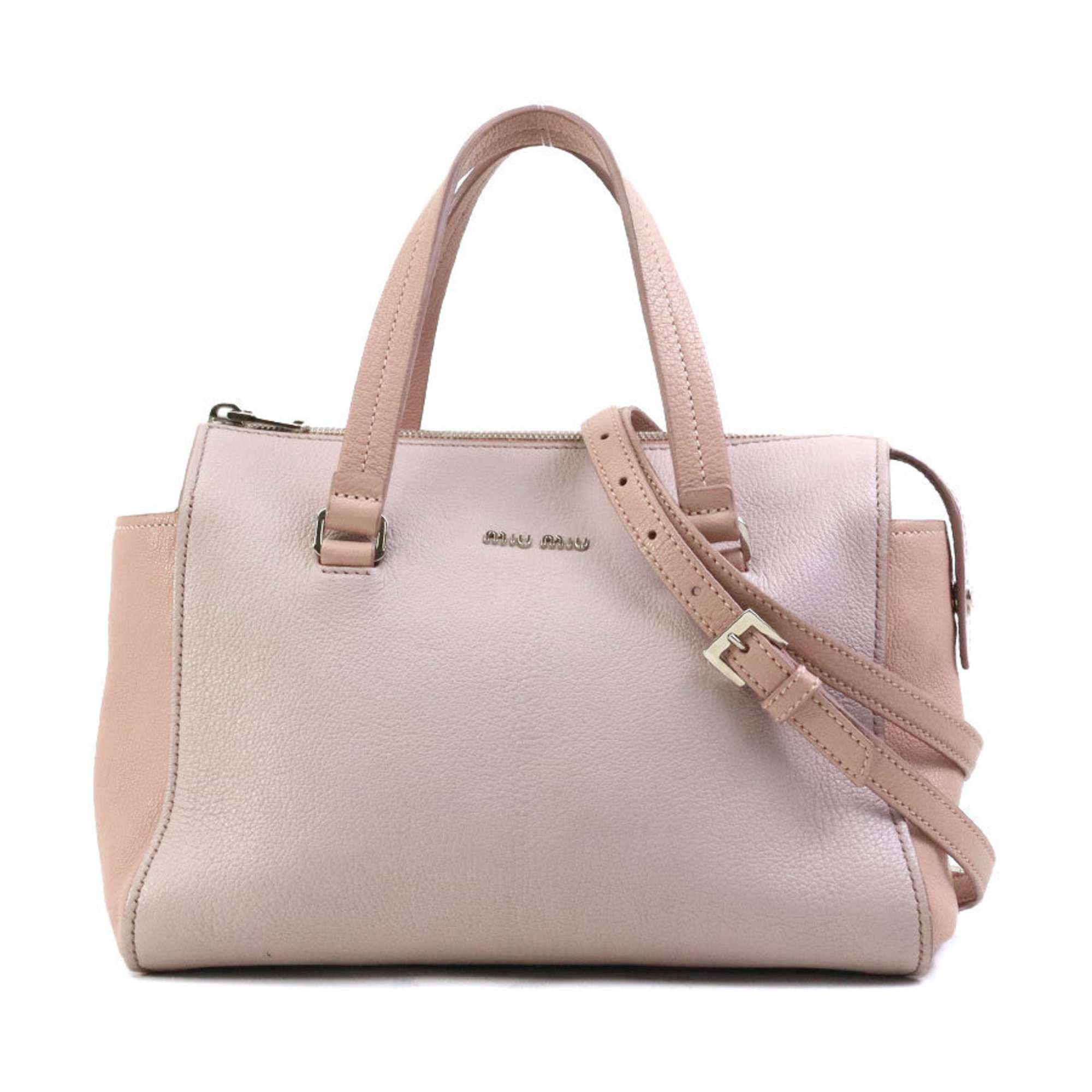 Miu Miu Miu handbag shoulder bag leather pink ladies r10082f