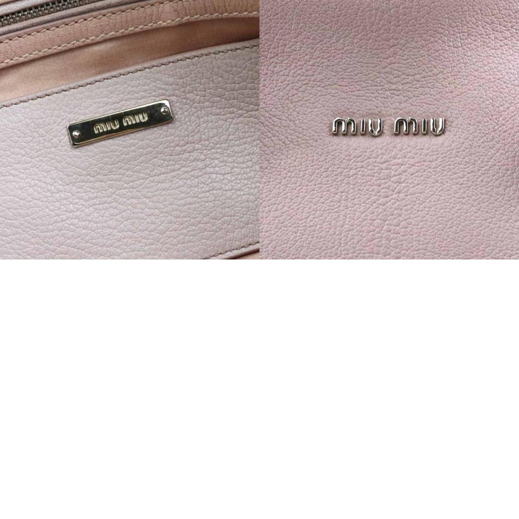 Miu Miu Miu handbag shoulder bag leather pink ladies r10082f