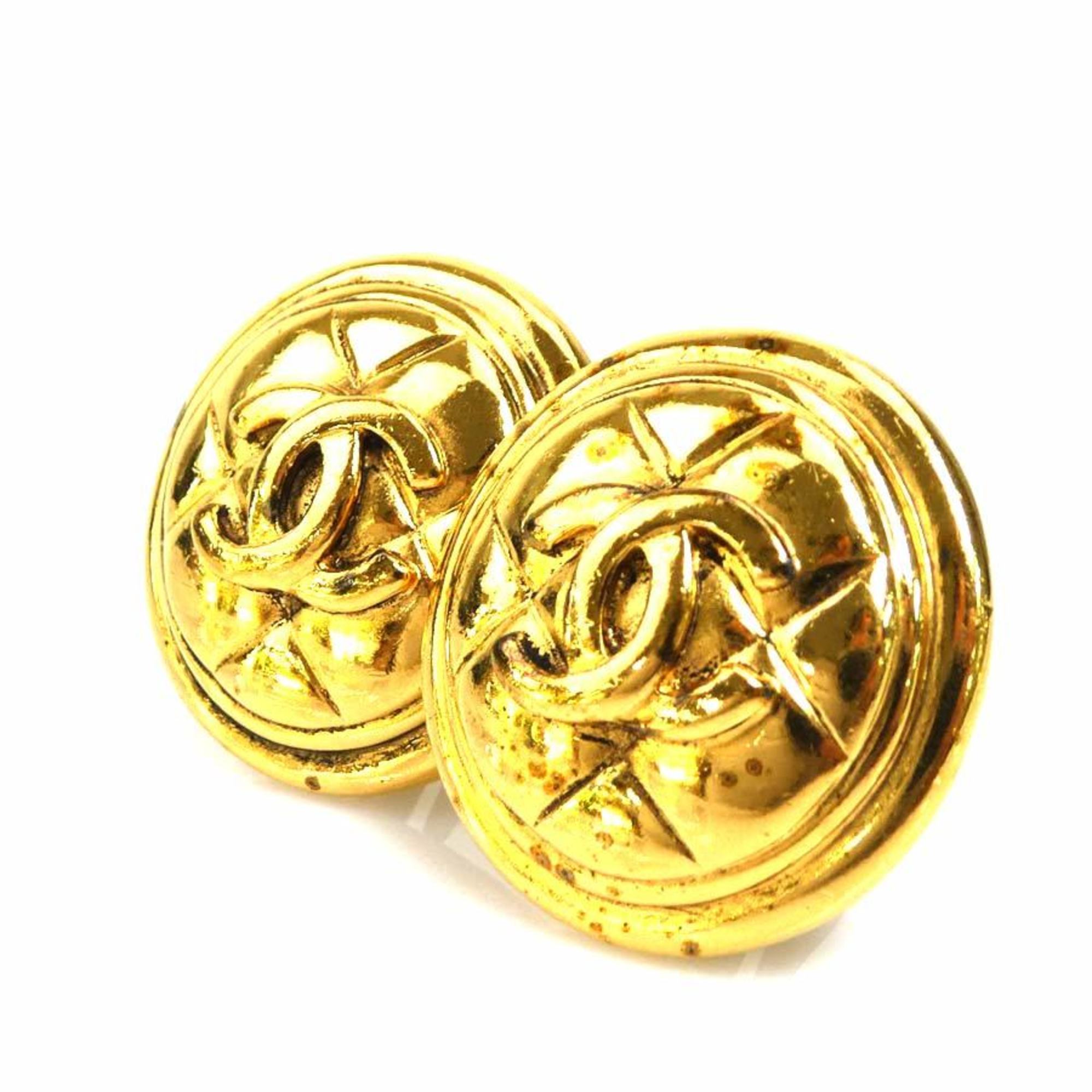 CHANEL Coco Mark Metal Gold Earrings for Women e58908a