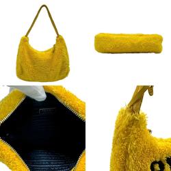 PRADA Shoulder Bag Re-Edition 2000 Terry Fabric Yellow Black Silver Women's z1921