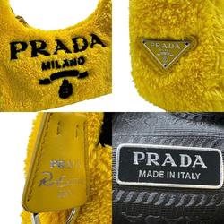 PRADA Shoulder Bag Re-Edition 2000 Terry Fabric Yellow Black Silver Women's z1921