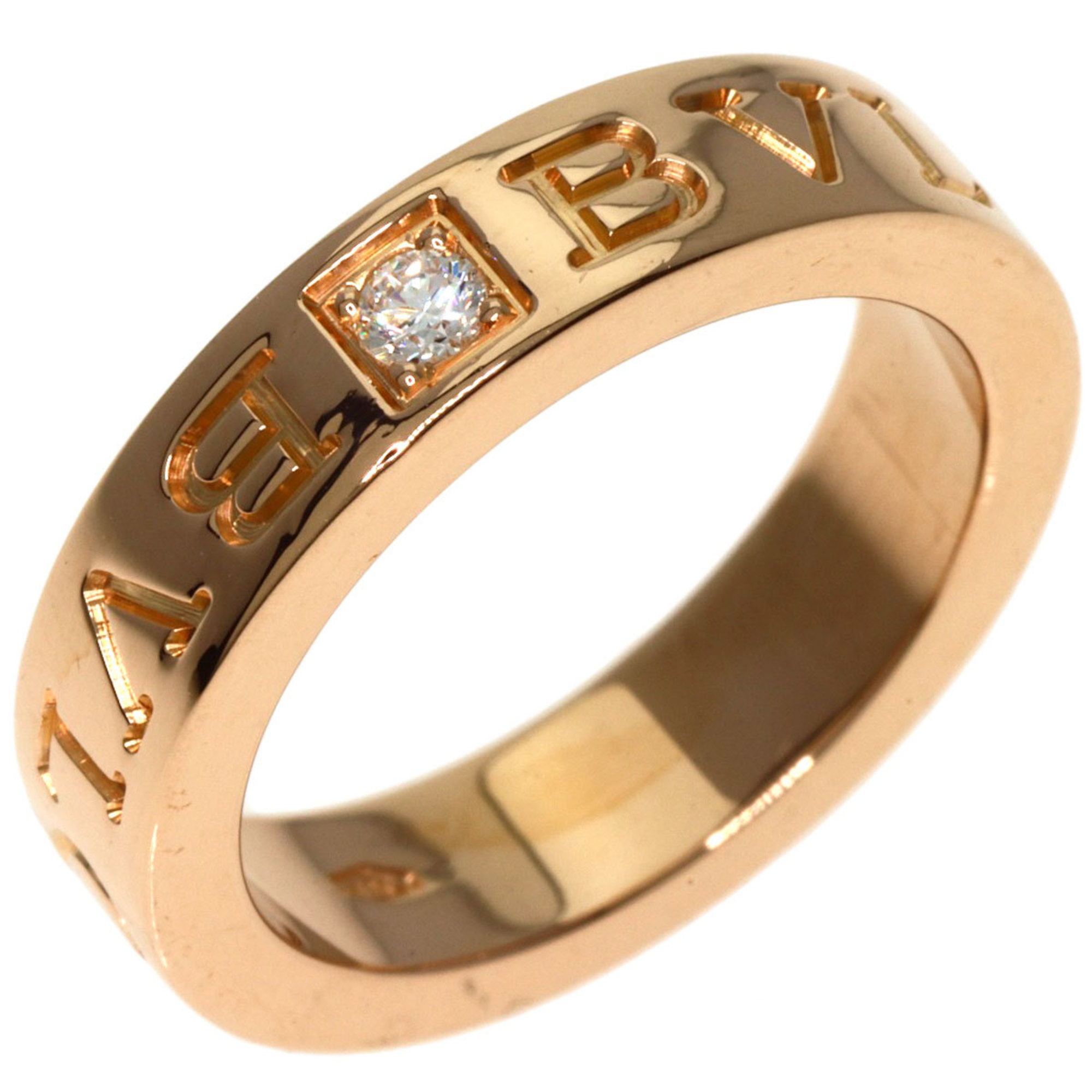 BVLGARI Double 1P Diamond Ring K18 Pink Gold Women's