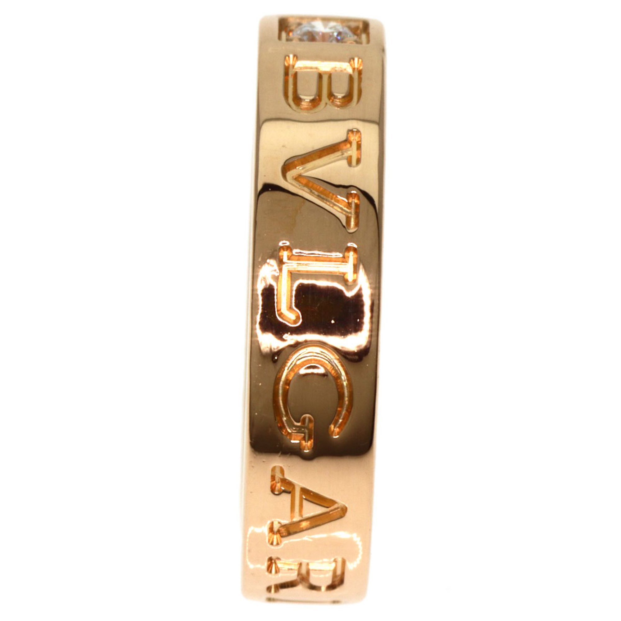 BVLGARI Double 1P Diamond Ring K18 Pink Gold Women's