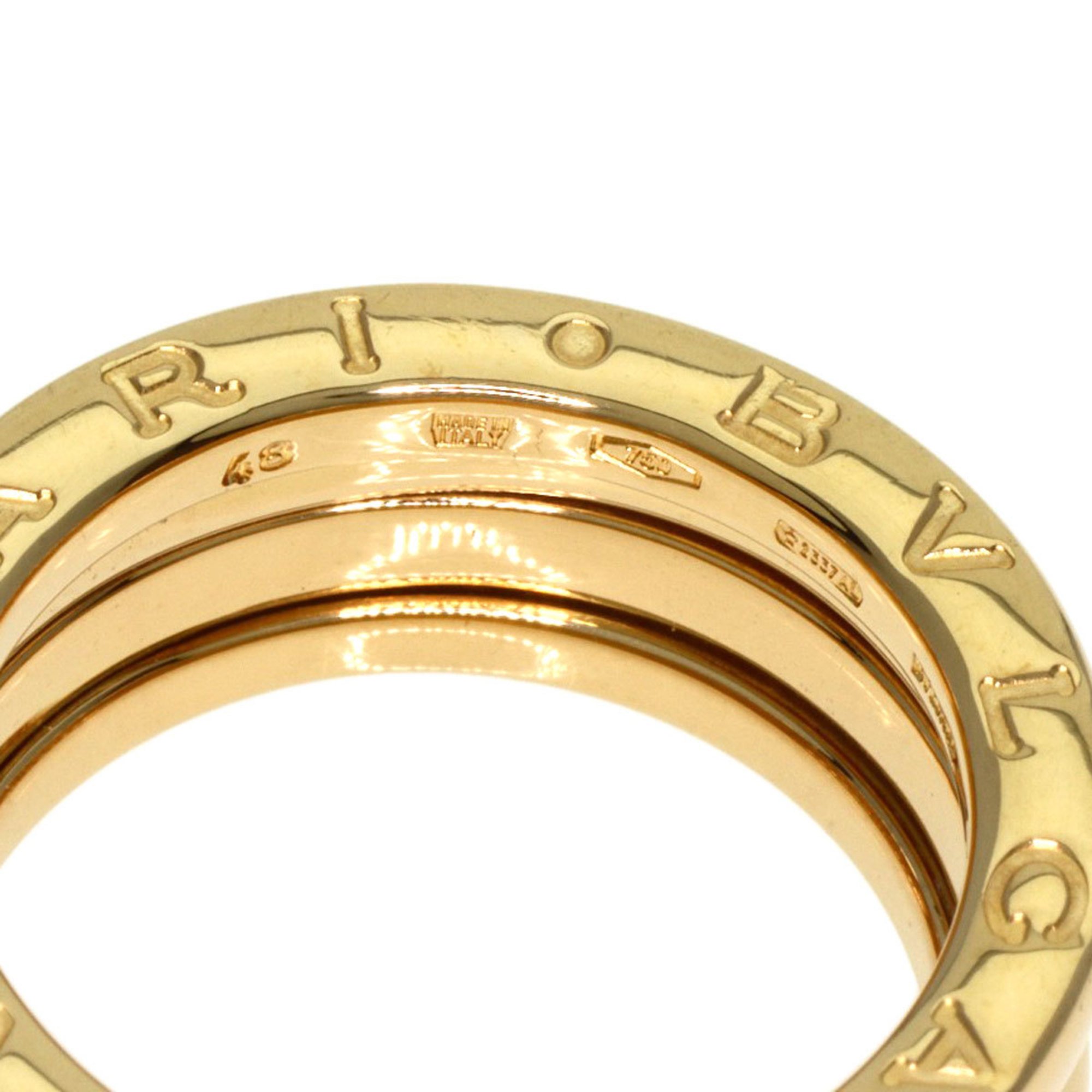 BVLGARI B-zero1 B-zero One 2-band #48 Ring, K18 Yellow Gold, Women's