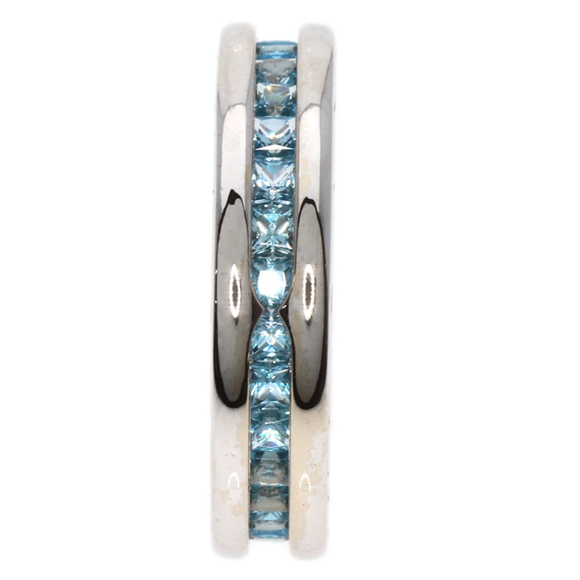 BVLGARI B-zero1 XS 1-band Blue Topaz Ring, K18 White Gold, Women's