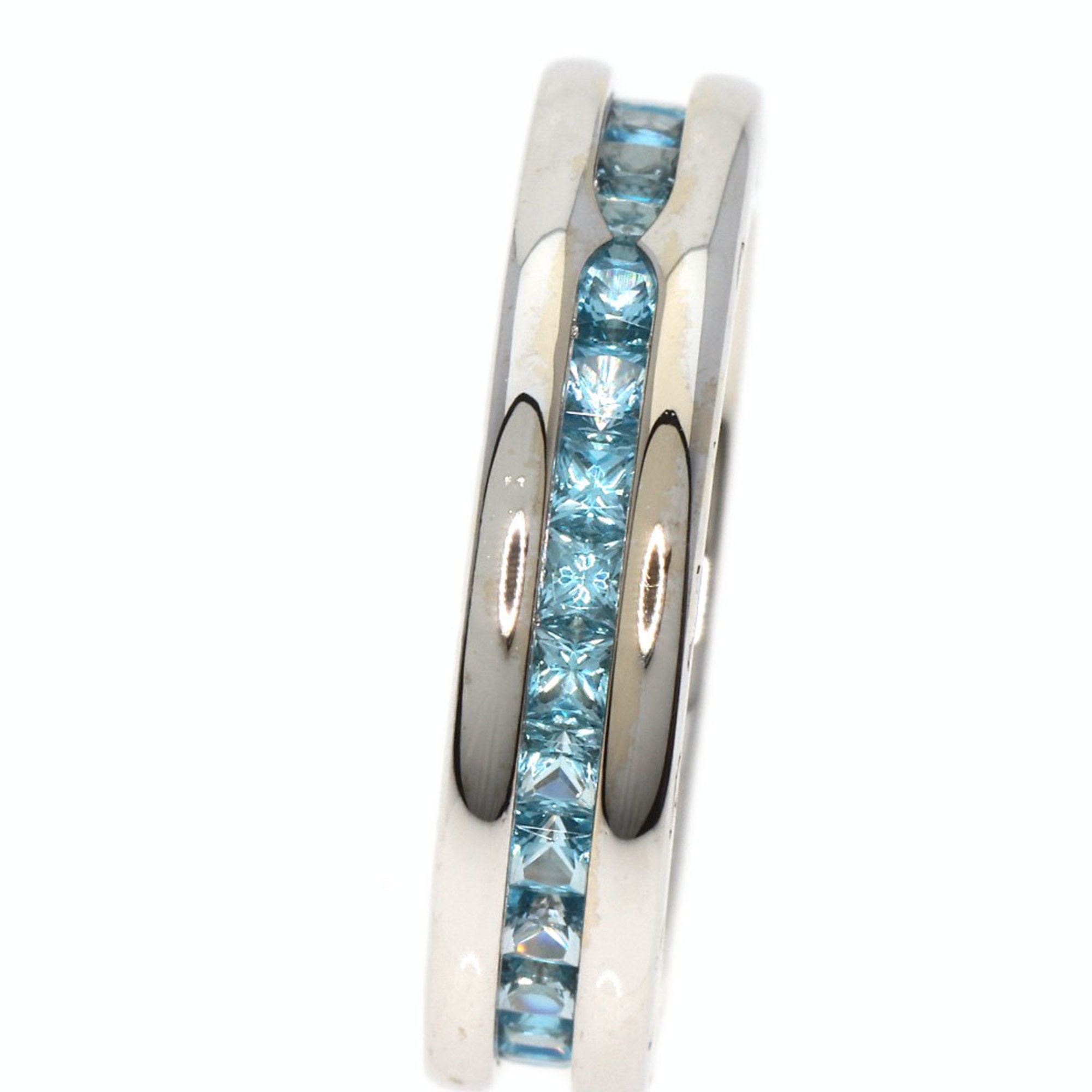 BVLGARI B-zero1 XS 1-band Blue Topaz Ring, K18 White Gold, Women's