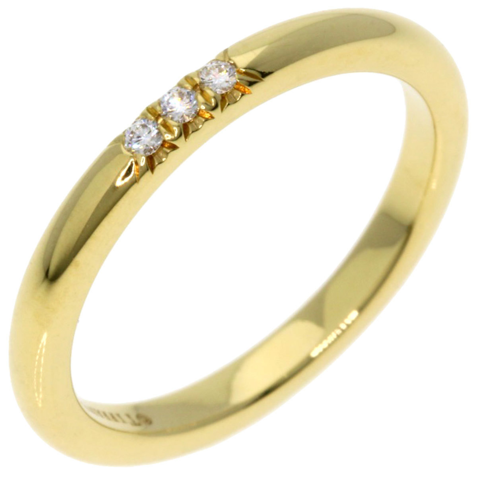 Tiffany & Co. Forever Wedding Band Ring 3P Diamond K18 Yellow Gold Women's TIFFANY