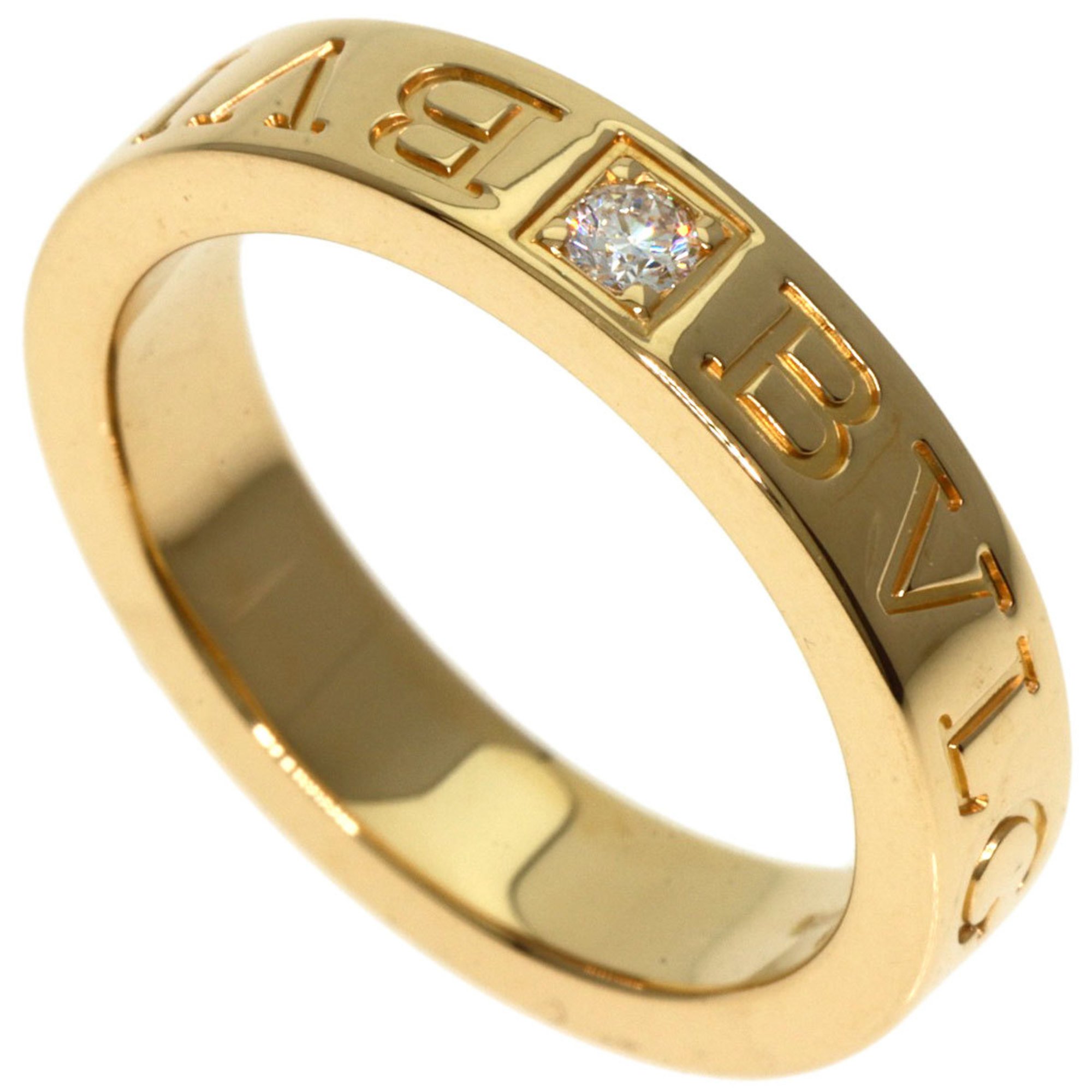 BVLGARI Double 1P Diamond Ring K18 Yellow Gold Women's