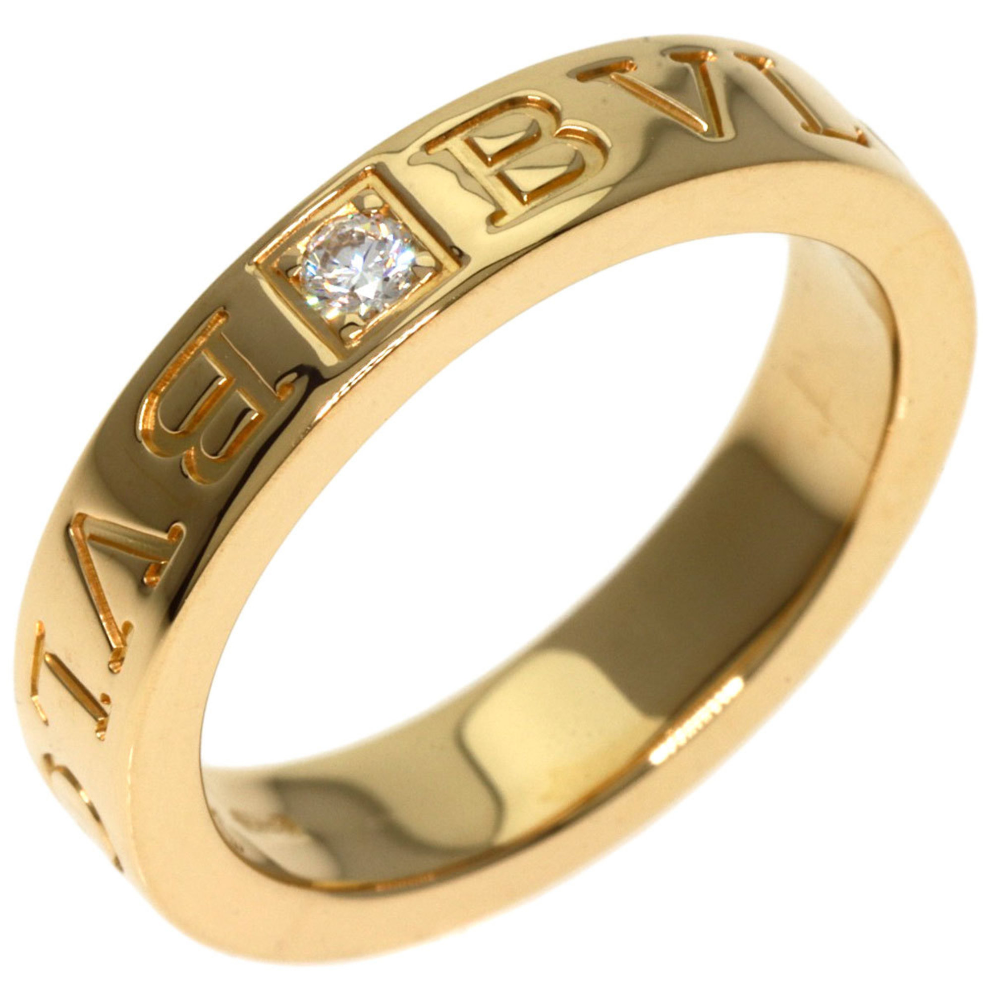 BVLGARI Double 1P Diamond Ring K18 Yellow Gold Women's