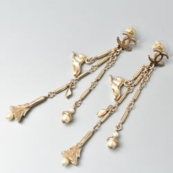 Chanel Earrings CHANEL Swing Sphinx Dress Pearl Motif Gold