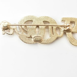 CHANEL Brooch Pin FOREVER Rhinestone Coco Mark Gold