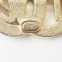 CHANEL Brooch Pin FOREVER Rhinestone Coco Mark Gold