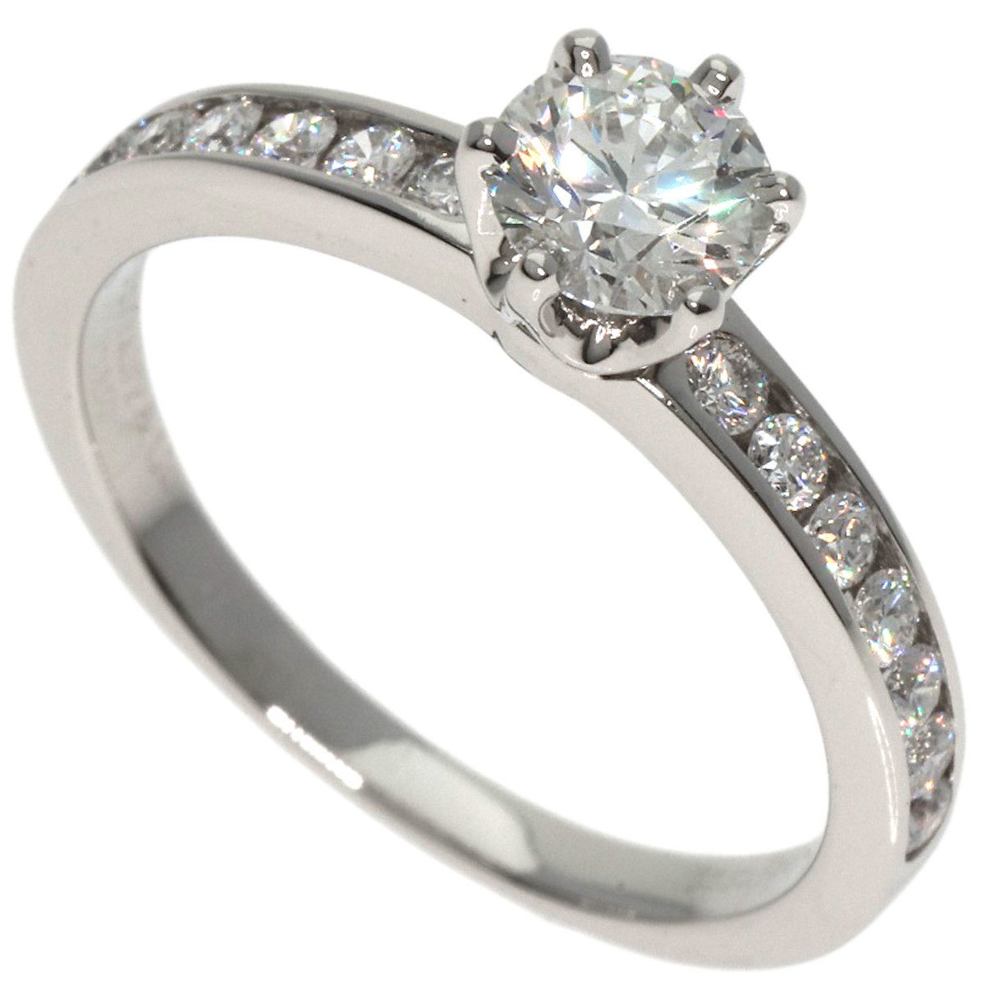 Tiffany solitaire diamond ring, platinum PT950, for women, TIFFANY&Co.