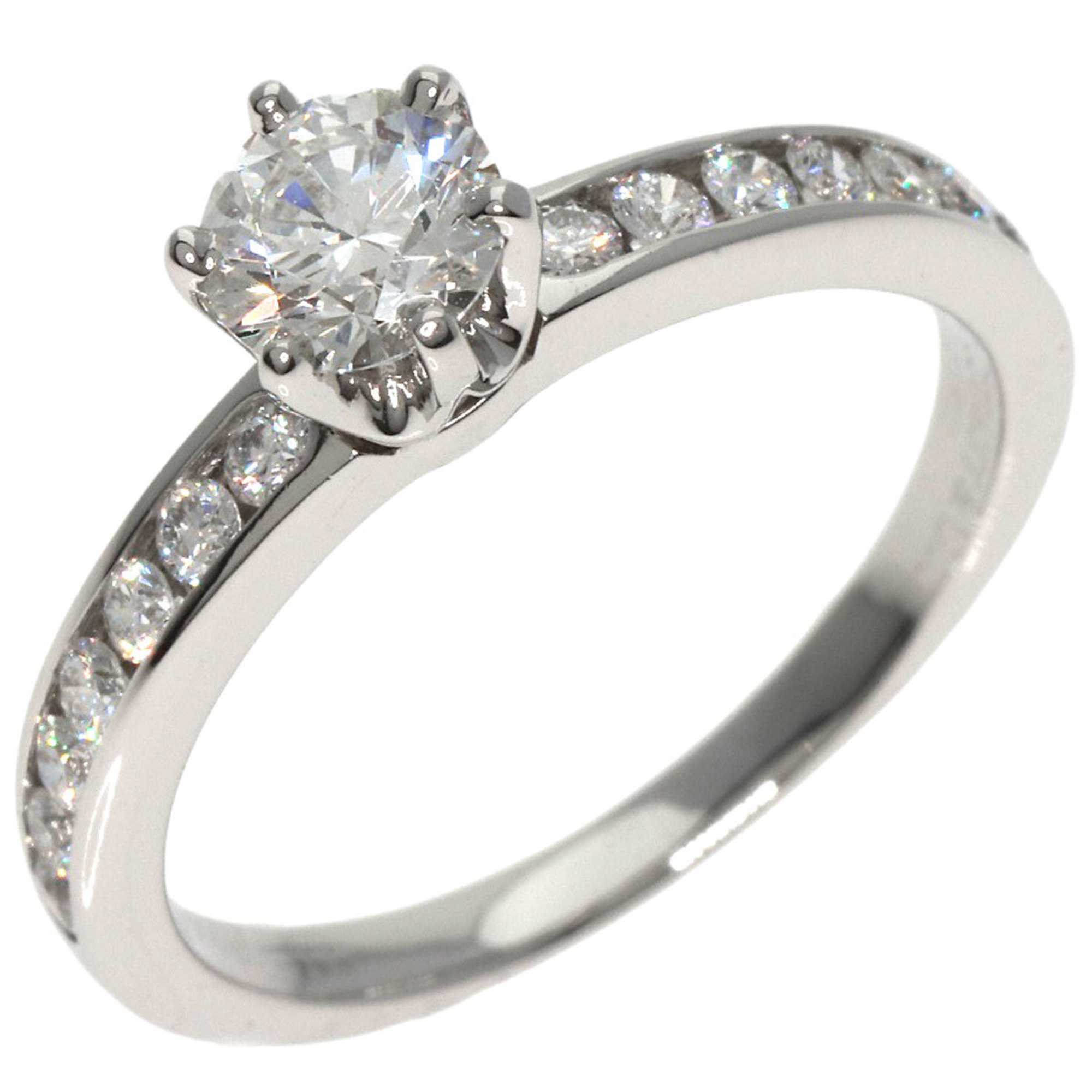 Tiffany solitaire diamond ring, platinum PT950, for women, TIFFANY&Co.