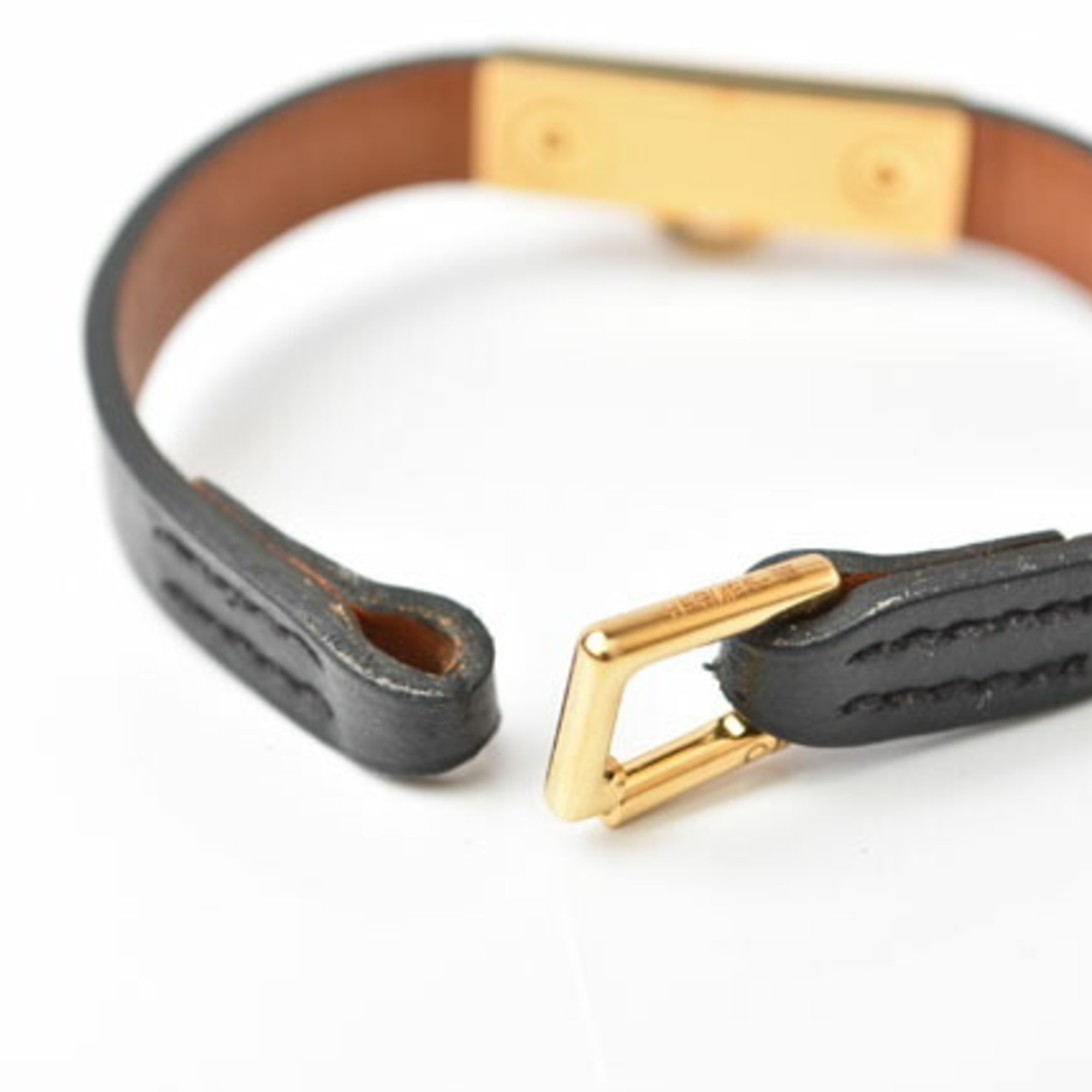 Hermes Bangle Bracelet HERMES Micro Rival Black Gold XS Size