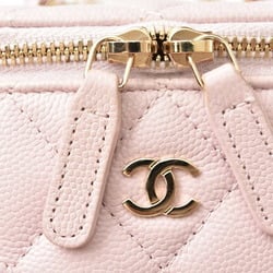 Chanel Small Vanity Case Shoulder Bag CHANEL Chain Caviar Skin AP1340 Rose