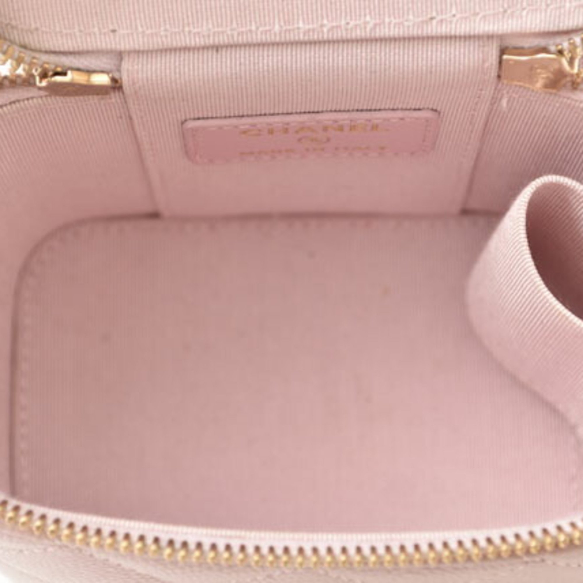 Chanel Small Vanity Case Shoulder Bag CHANEL Chain Caviar Skin AP1340 Rose