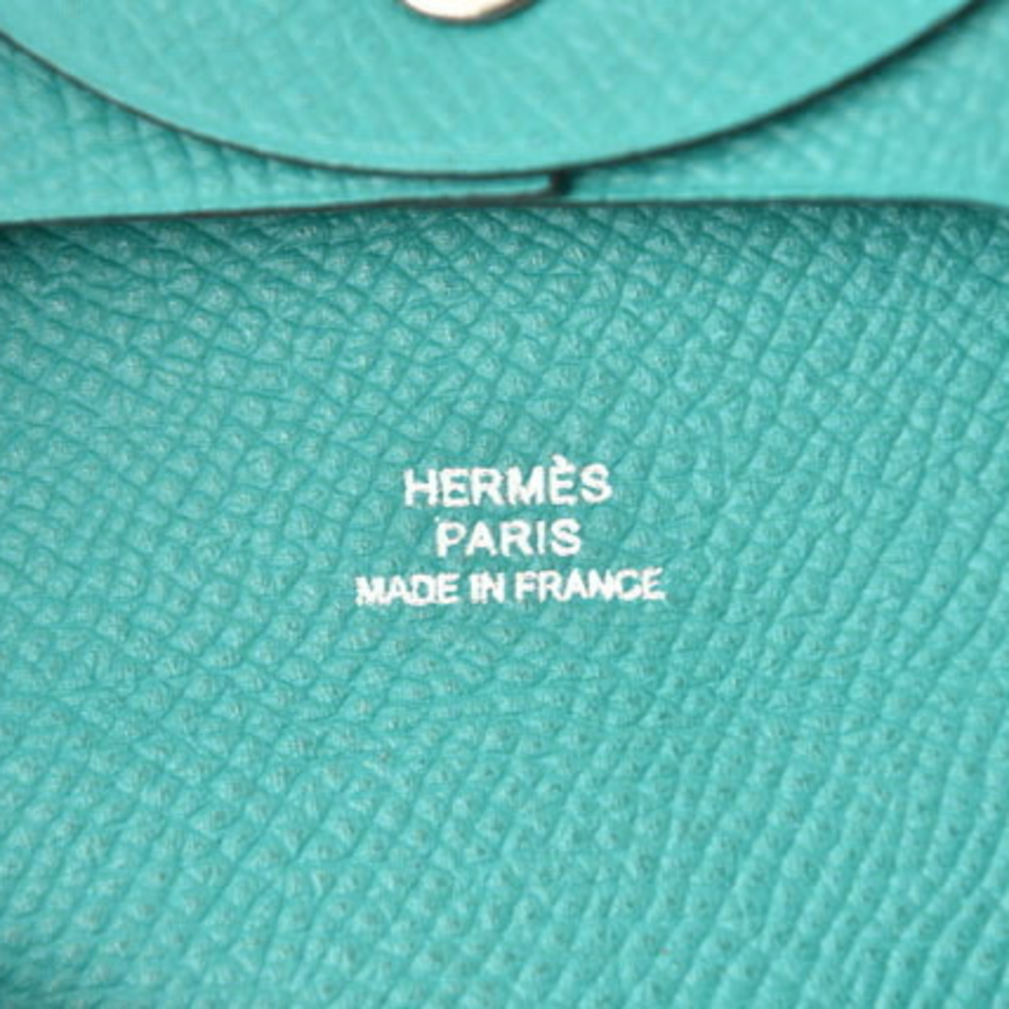 Hermes coin case, purse, HERMES Bastia, Epsom leather, turquoise