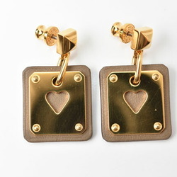 Hermes Earrings HERMES Ace of Hearts As de Coeur Playing Cards Swift Leather Beige U Stamp