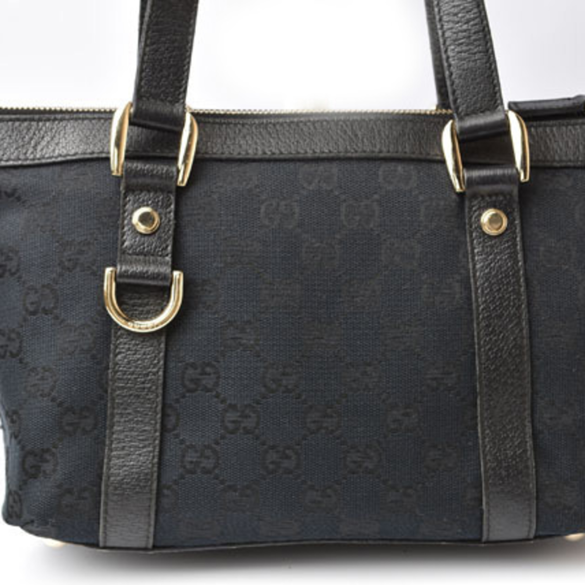 GUCCI Handbag Bag GG Canvas Black 141471