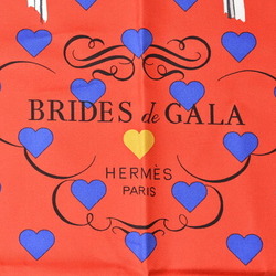 Hermes Scarf Muffler Valentine's Day Limited Edition HERMES Carre 90 Silk Twill Brides de Gala Love Heart Red White