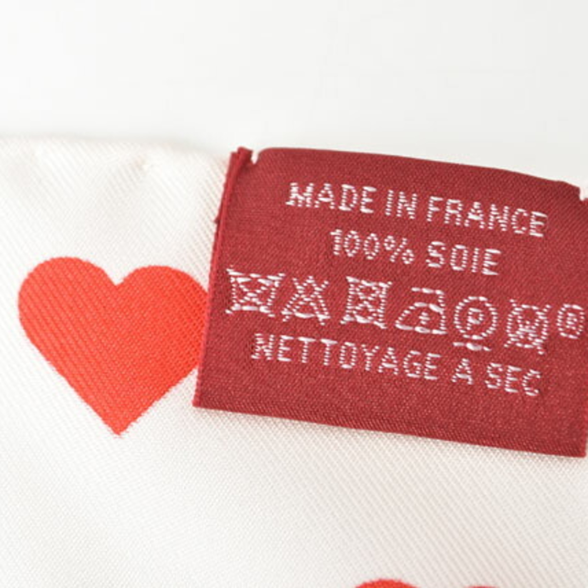 Hermes Scarf Muffler Valentine's Day Limited Edition HERMES Carre 90 Silk Twill Brides de Gala Love Heart Red White