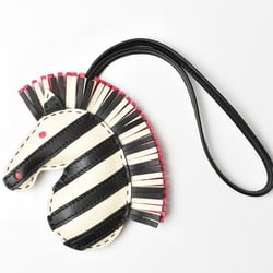 Hermes bag charm strap keychain HERMES Zebra Cle Noir Agnès Milo Z engraved