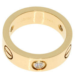 Cartier Love Ring Half Diamond #48 K18 Yellow Gold Women's CARTIER