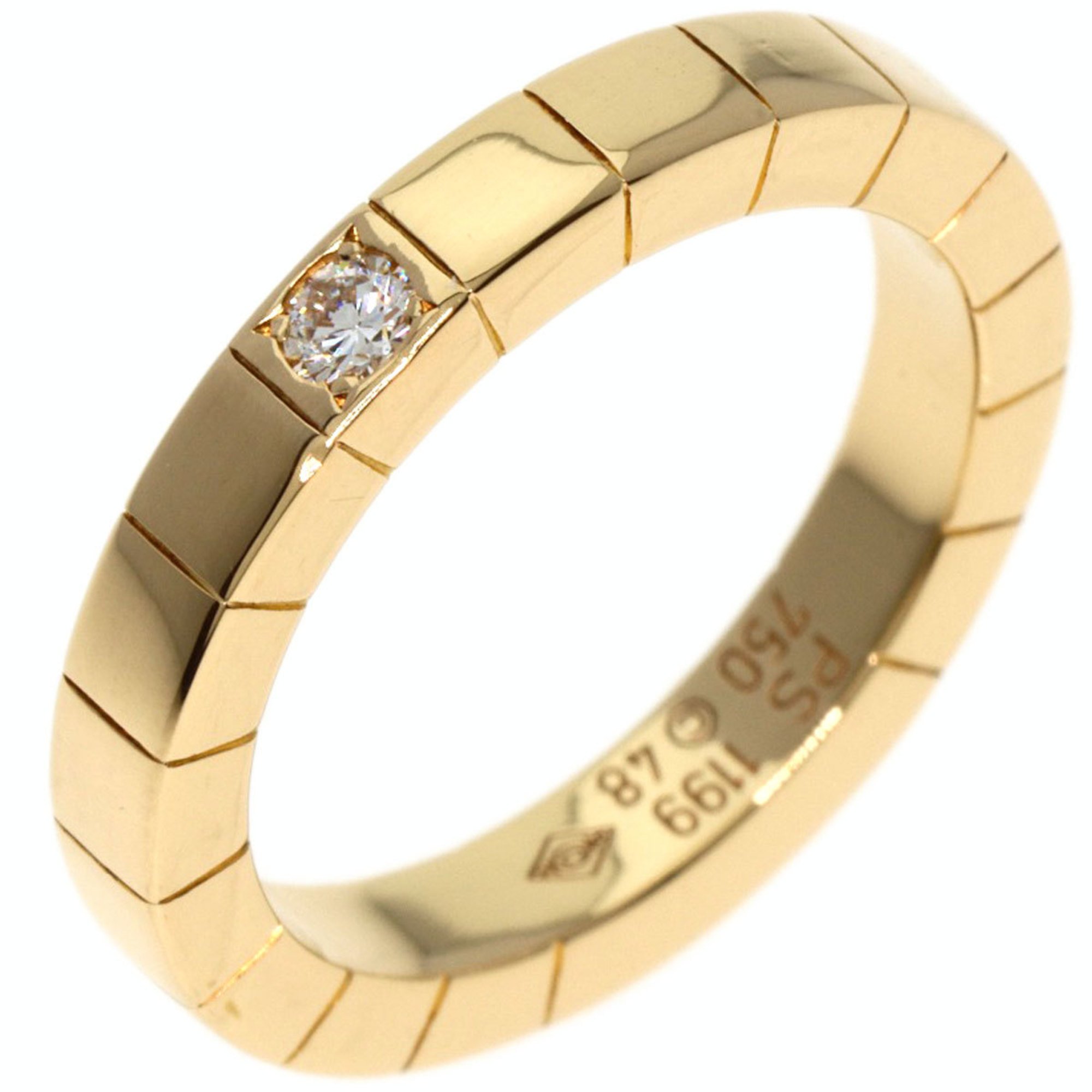 Cartier Lanier 1P Diamond #48 Ring, K18 Yellow Gold, Women's, CARTIER