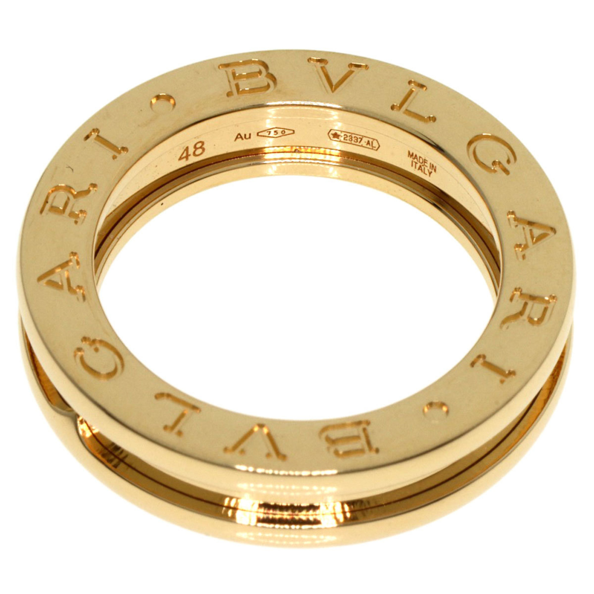 BVLGARI B-zero1 B-zero One Band XS #48 Ring, K18 Yellow Gold, Women's