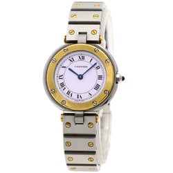 Cartier Santos Round Watch Stainless Steel SS K18YG Ladies CARTIER