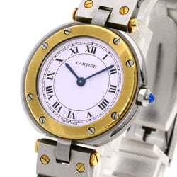 Cartier Santos Round Watch Stainless Steel SS K18YG Ladies CARTIER