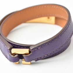 Hermes Bangle Bracelet HERMES Rival Double Tour Purple Gold Size S