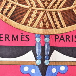 Hermes Scarf Muffler HERMES Carre 90 Silk Twill Northern Gaze Pink Multi Blue