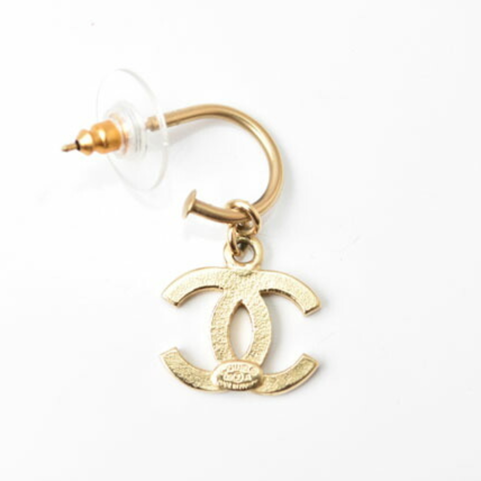 Chanel earrings CHANEL CC Coco Mark Swing Rhinestone Gold