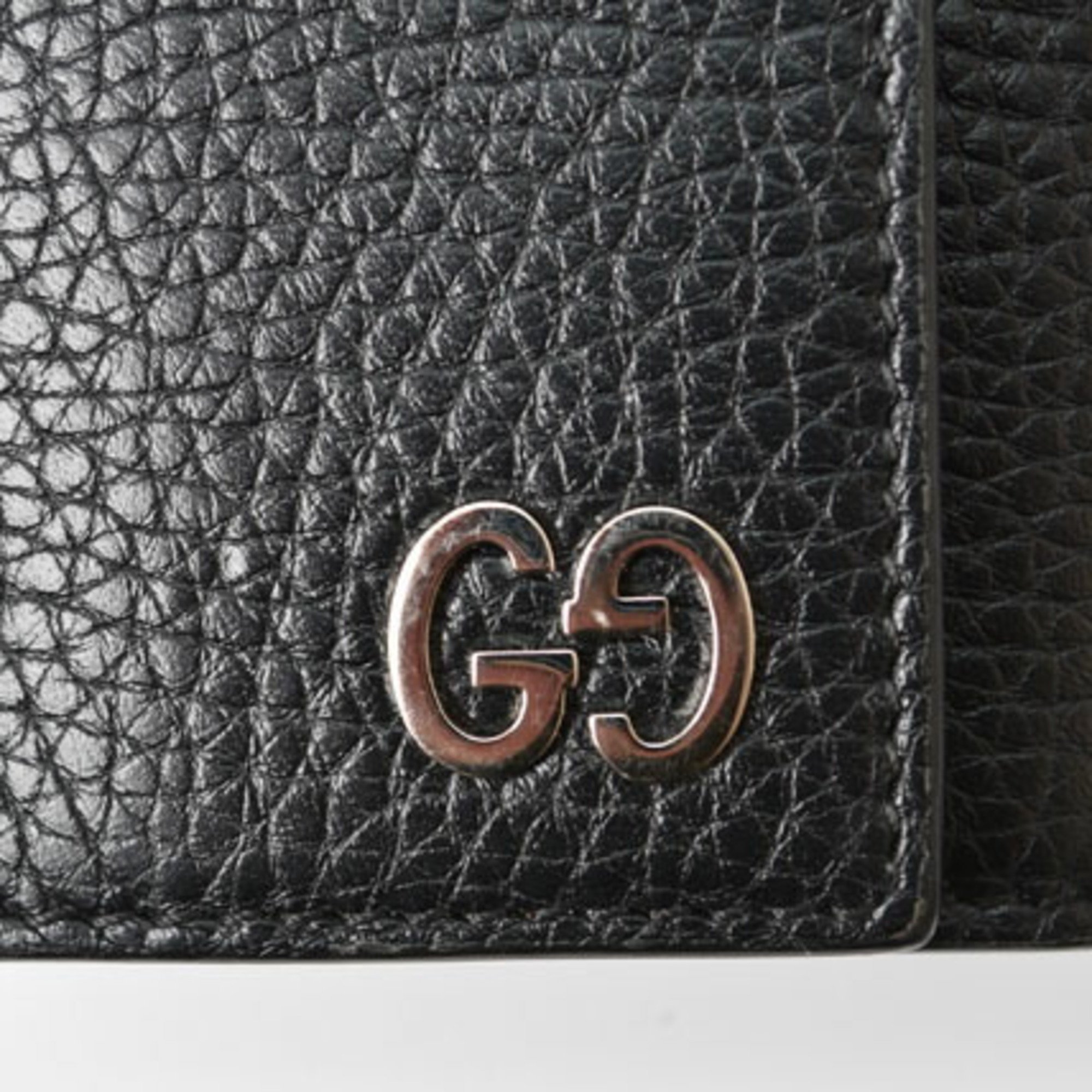 Gucci key case, holder, GUCCI, 6-ring, leather, GG, black, silver, 473924