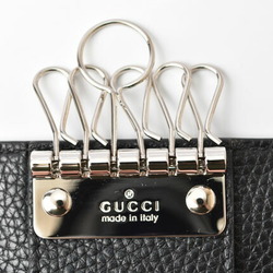 Gucci key case, holder, GUCCI, 6-ring, leather, GG, black, silver, 473924