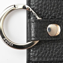 Gucci key case, holder, GUCCI, 6-ring, leather, GG, black, silver, 473924