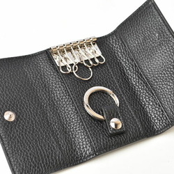 Gucci key case, holder, GUCCI, 6-ring, leather, GG, black, silver, 473924