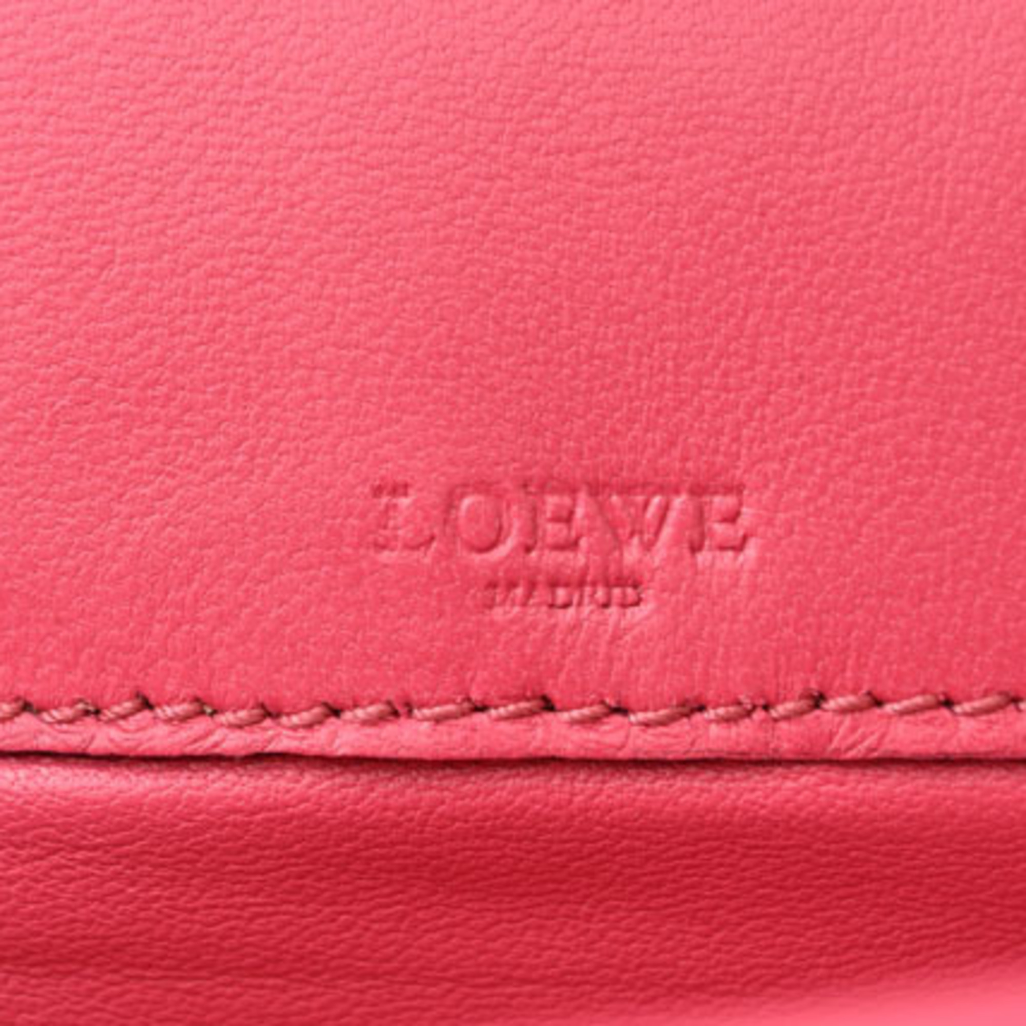 LOEWE Clutch Bag Second Pouch Lamb Leather Anagram Fuchsia