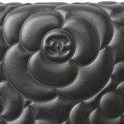 CHANEL Wallet Camellia Lambskin Black A82283