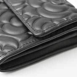 CHANEL Wallet Camellia Lambskin Black A82283