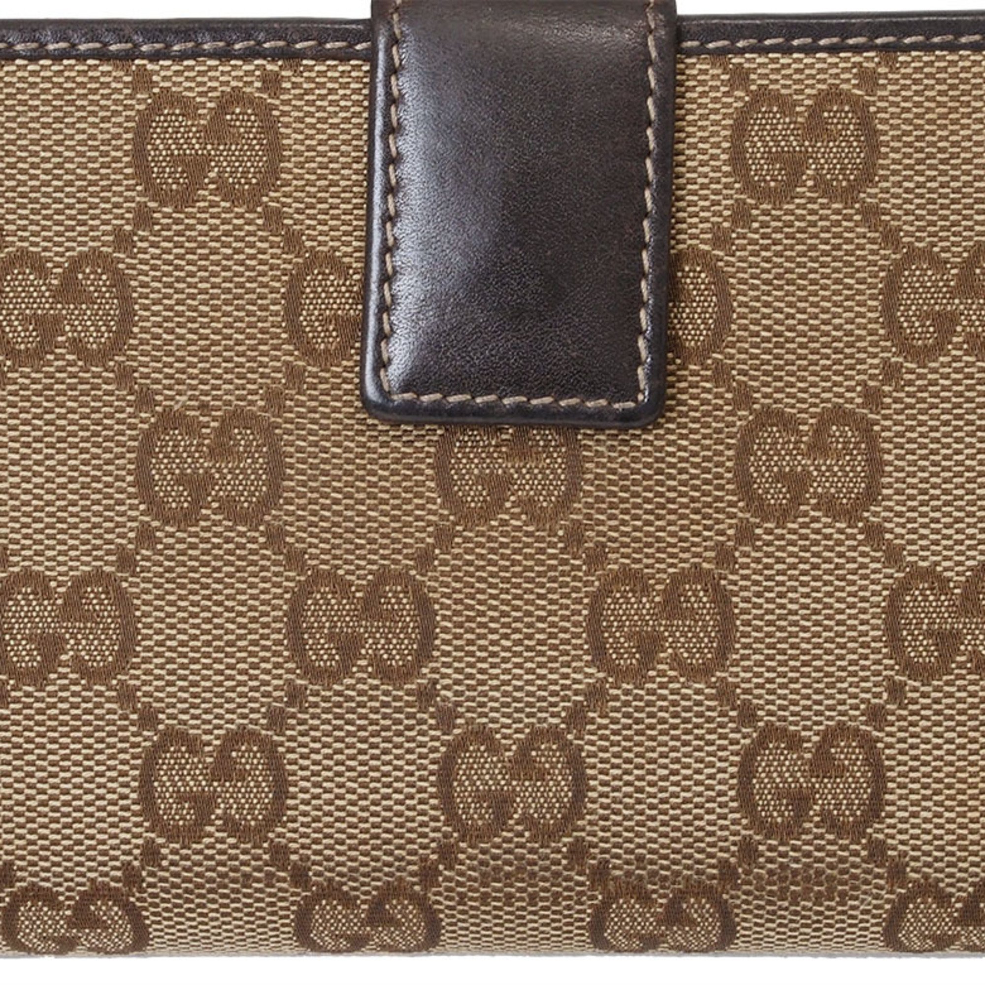 Gucci Guccioli Bi-fold Long Wallet Brown 226154 Women's GG Canvas Dog Chihuahua GUCCI