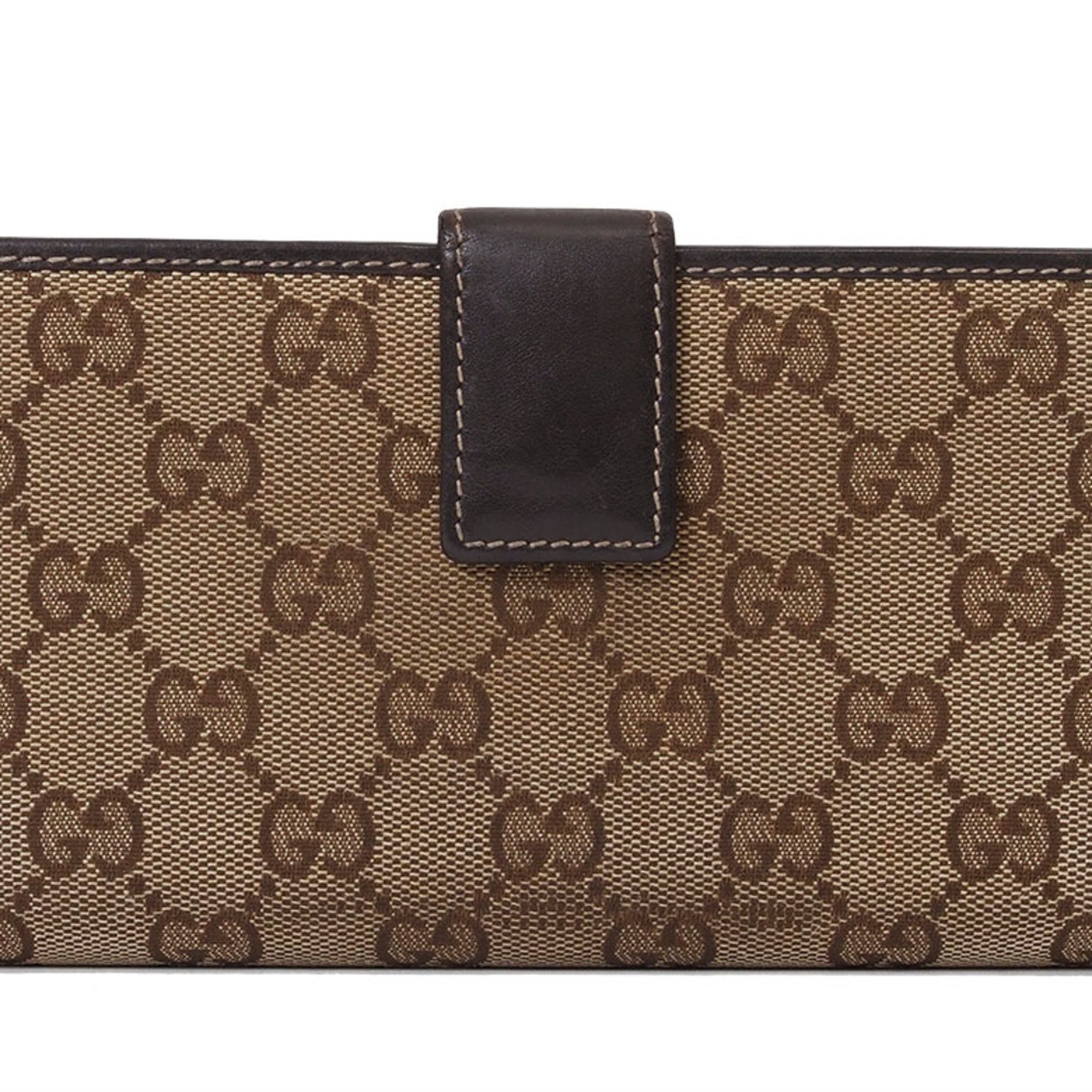 Gucci Guccioli Bi-fold Long Wallet Brown 226154 Women's GG Canvas Dog Chihuahua GUCCI