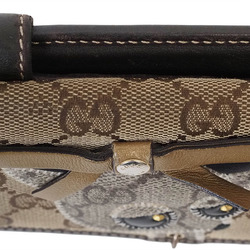 Gucci Guccioli Bi-fold Long Wallet Brown 226154 Women's GG Canvas Dog Chihuahua GUCCI