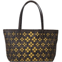 FENDI ZUCCA FLOWER PULLING TOTE BAG BROWN YELLOW 8BH223 WOMEN'S