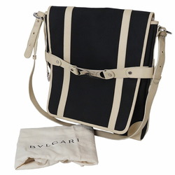 BVLGARI Plate Canvas Shoulder Bag Black Women's Bags