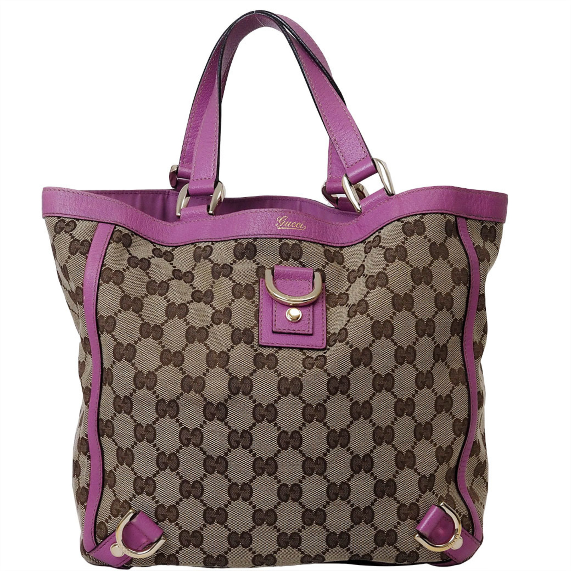 Gucci Abby GG Canvas Tote Bag 130739 Handbag Brown Pink Women's GUCCI